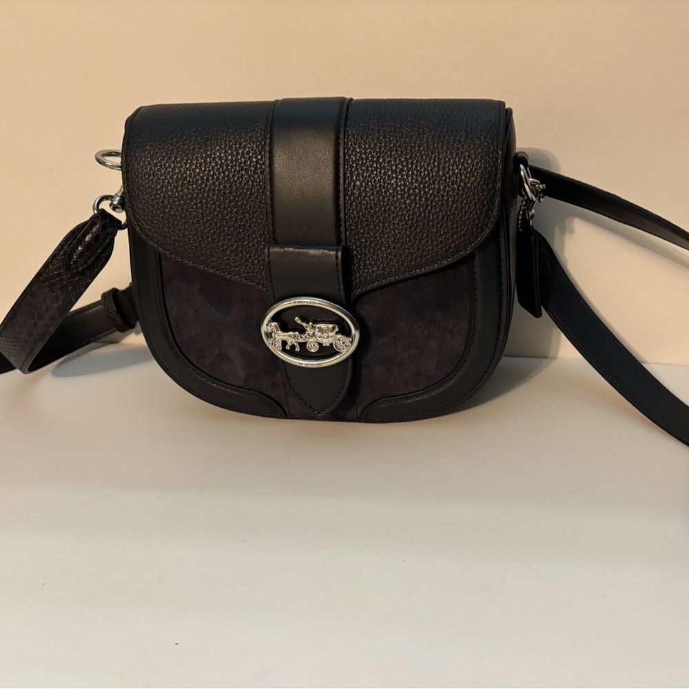 Coach Snake Embossed Georgie Saddle Brand New